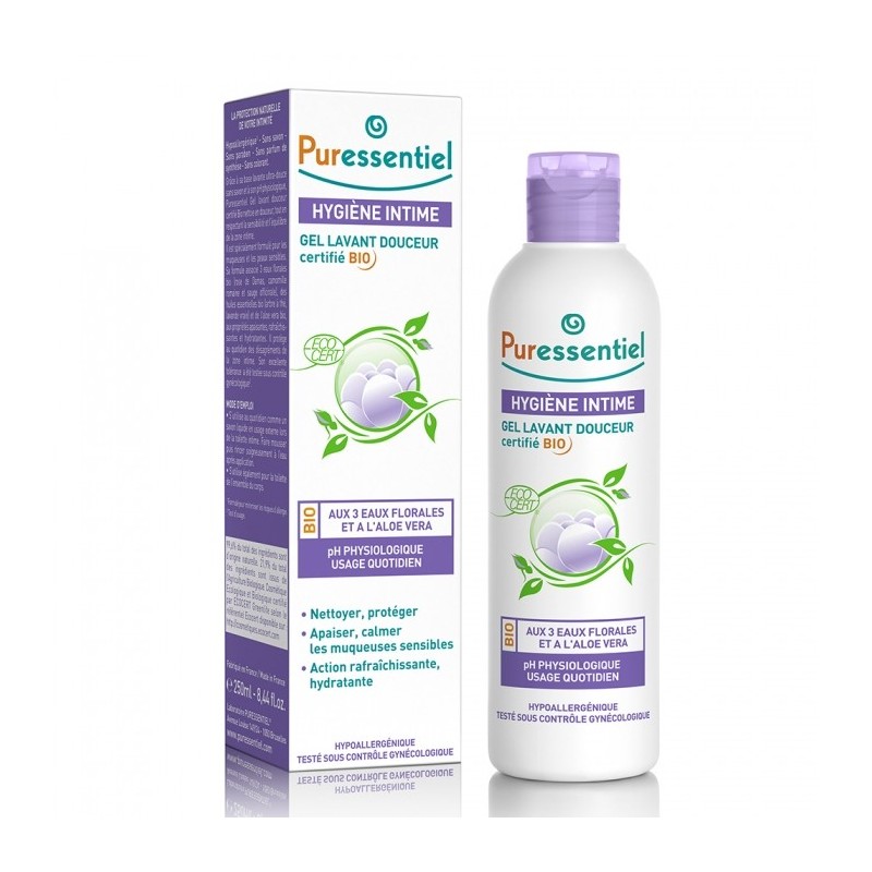 PURESSENTIEL GEL LAVANT INTIME DOUCEUR BIO 250ML - Parafam