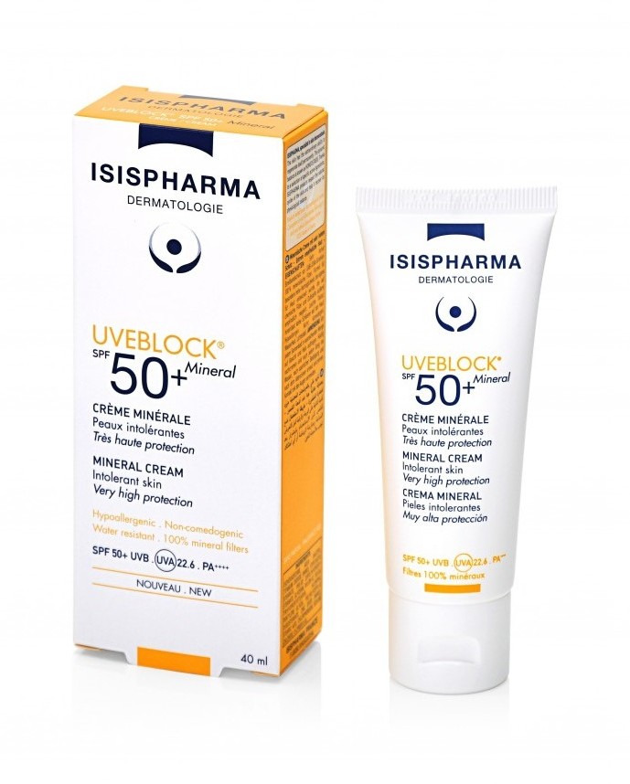 ISIS PHARMA UVEBLOCK 50+ MINERALE TEINTE 40ML - Parafam