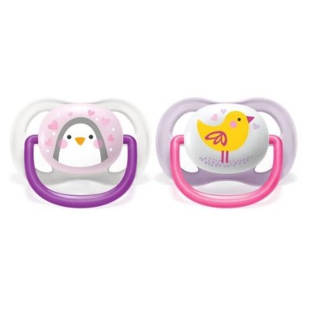 AVENT SUCETTE ULTRA AIR ANIMALS 0-6 MOIS SCF080/06 POUSSIN PINGOUIN - Parafam