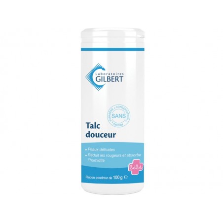 GILBERT TALC DOUCEUR FLACON POUDREUR 100G - Parafam