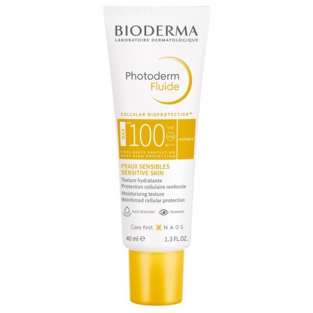 BIODERMA PHOTODERM MAX SPF 100+ 40ML FLUIDE SOLAIRE INVISIBLE - Parafam