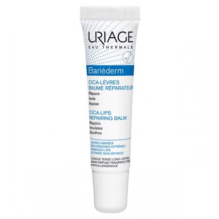 URIAGE BARIEDERM CICA-LEVRES BAUME REPARATEUR LEVRES ABIMEES 15ML - Parafam