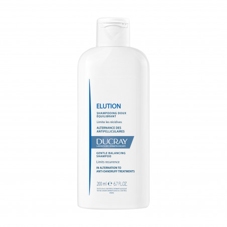 DUCRAY — SHAMPOOING DOUX ÉQUILIBRANT — SHAMPOING DOUX ANTIPELLICULAIRE — ELUTION 200 ML - Parafam