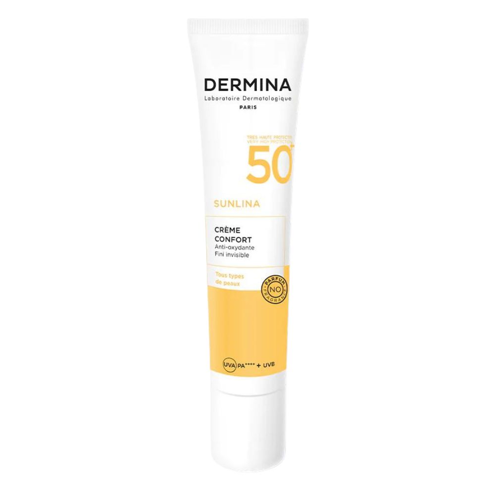 Dermina Sunlina Crème Solaire Invisible Confort Spf50 – 40ml - Parafam