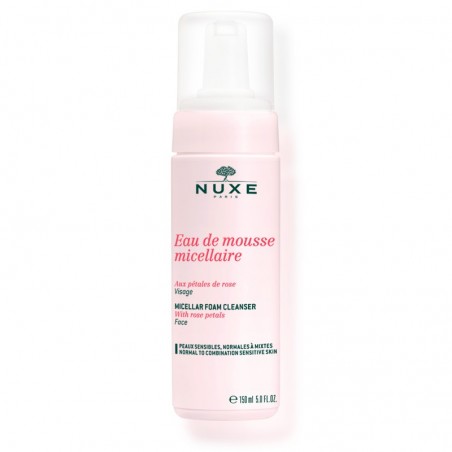 NUXE EAU DE MOUSSE MICELLAIRE AUX PETALES DE ROSE 150ML VISAGE, PEAUX SENSIBLES, NORMALES À MIXTES - Parafam