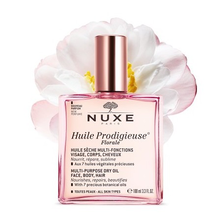 NUXE HUILE PRODIGIEUSE FLORALE 100 ML SOIN MULTI-FONCTIONS – VISAGE, CORPS, CHEVEUX - Parafam