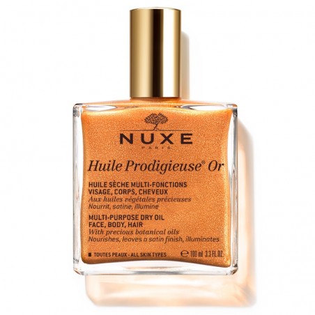 NUXE HUILE PRODIGIEUSE OR 100ML SOIN MULTI-FONCTIONS – VISAGE, CORPS, CHEVEUX - Parafam