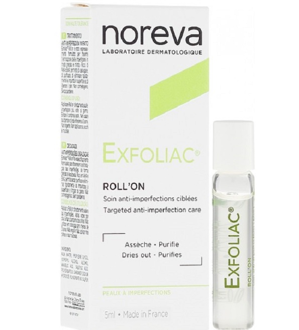 NOREVA Exfoliac Roll On soin anti-imperfection cibles 5ml - Parafam